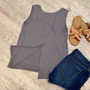 Old Navy Striped Split Back Tank Top